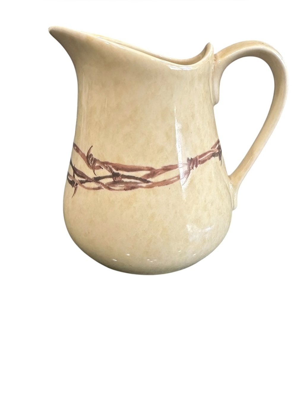 Cowboy Living   Barbwire Collection Eve Armson Cream Pitcher Jug 5.25 Tall